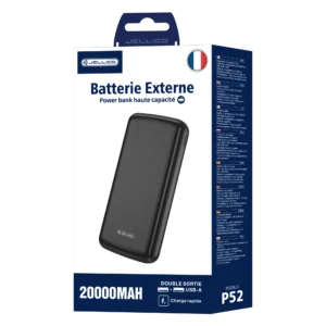Power Bank (Batterie Externe) 20000mAh 74W double port JELLICO P52 noir